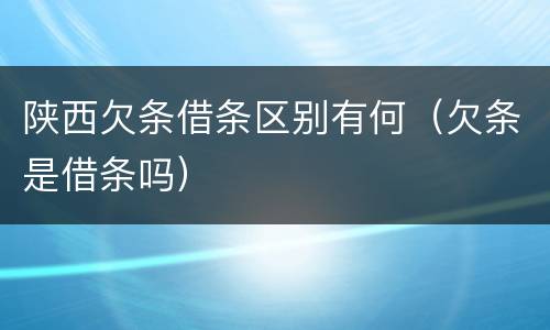 陕西欠条借条区别有何（欠条是借条吗）