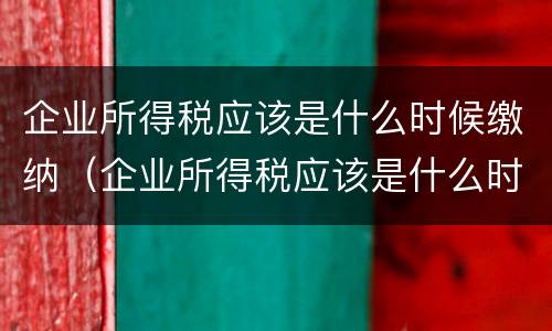 企业所得税应该是什么时候缴纳（企业所得税应该是什么时候缴纳的）