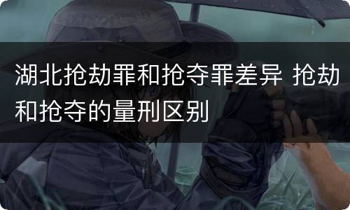 湖北抢劫罪和抢夺罪差异 抢劫和抢夺的量刑区别