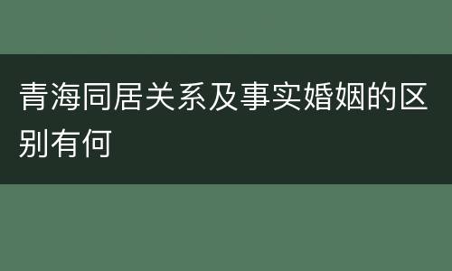 青海同居关系及事实婚姻的区别有何