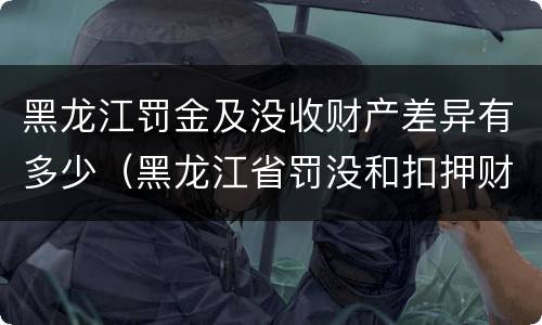 黑龙江罚金及没收财产差异有多少（黑龙江省罚没和扣押财物管理条例）