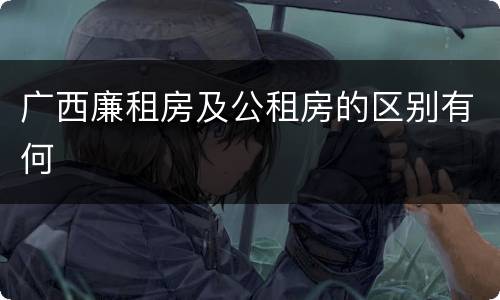 广西廉租房及公租房的区别有何