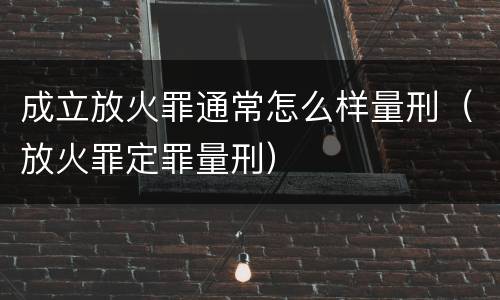 成立放火罪通常怎么样量刑（放火罪定罪量刑）