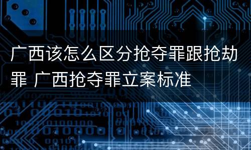 广西该怎么区分抢夺罪跟抢劫罪 广西抢夺罪立案标准