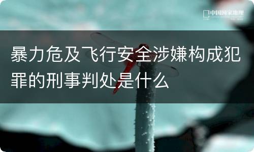 暴力危及飞行安全涉嫌构成犯罪的刑事判处是什么