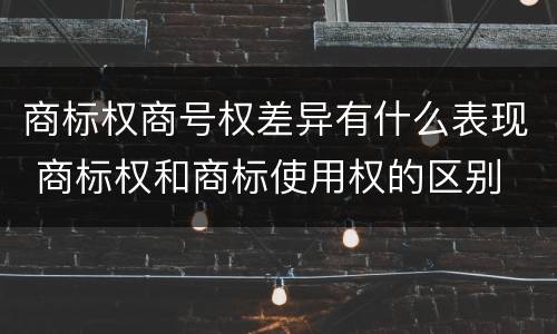 商标权商号权差异有什么表现 商标权和商标使用权的区别