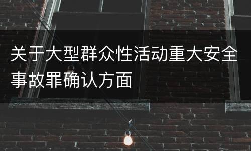 关于大型群众性活动重大安全事故罪确认方面
