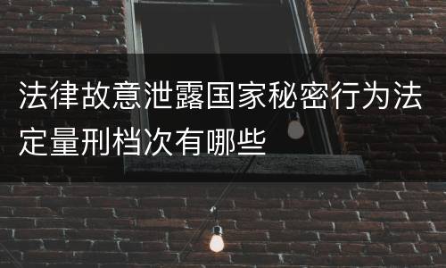 法律故意泄露国家秘密行为法定量刑档次有哪些