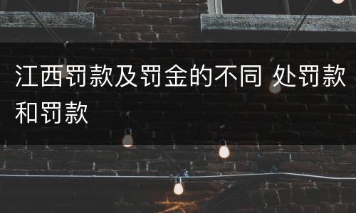 江西罚款及罚金的不同 处罚款和罚款