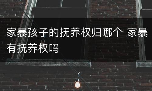 家暴孩子的抚养权归哪个 家暴有抚养权吗