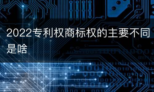 2022专利权商标权的主要不同是啥
