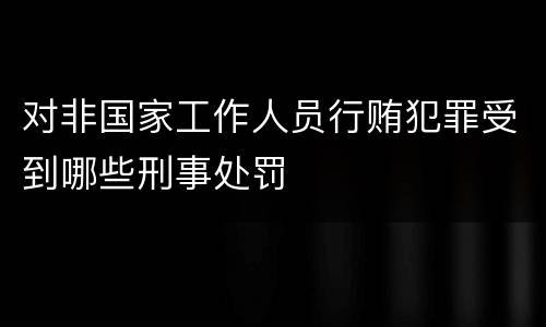 对非国家工作人员行贿犯罪受到哪些刑事处罚