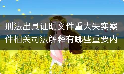 刑法出具证明文件重大失实案件相关司法解释有哪些重要内容