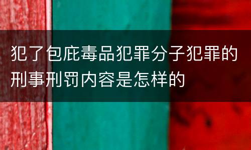 犯了包庇毒品犯罪分子犯罪的刑事刑罚内容是怎样的