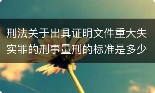 刑法关于出具证明文件重大失实罪的刑事量刑的标准是多少
