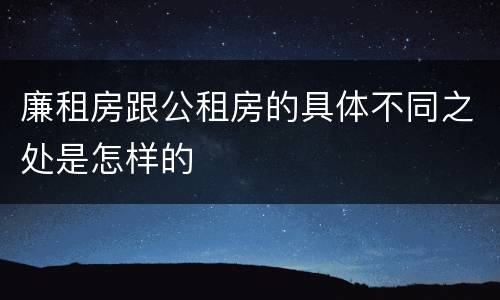 廉租房跟公租房的具体不同之处是怎样的