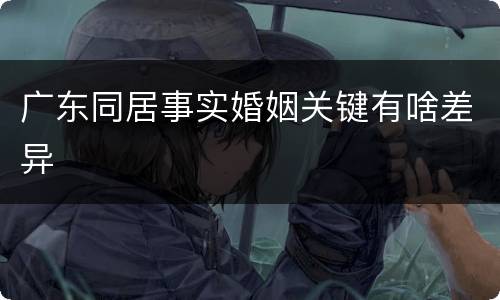 广东同居事实婚姻关键有啥差异