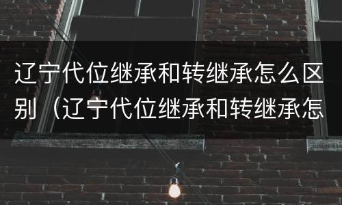 辽宁代位继承和转继承怎么区别（辽宁代位继承和转继承怎么区别的）