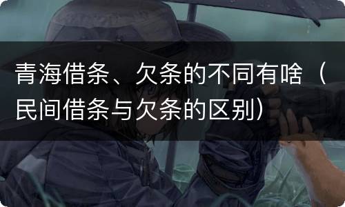 青海借条、欠条的不同有啥（民间借条与欠条的区别）