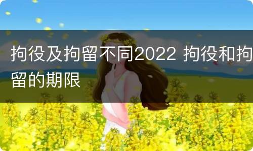 拘役及拘留不同2022 拘役和拘留的期限