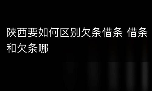 陕西要如何区别欠条借条 借条和欠条哪