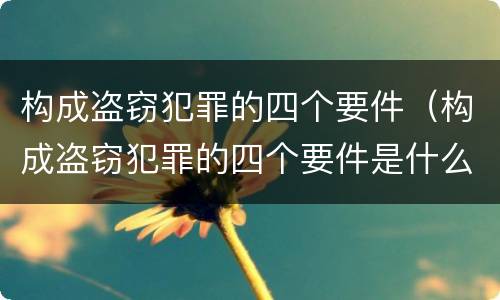 构成盗窃犯罪的四个要件（构成盗窃犯罪的四个要件是什么）