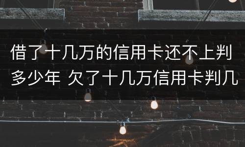 借了十几万的信用卡还不上判多少年 欠了十几万信用卡判几年