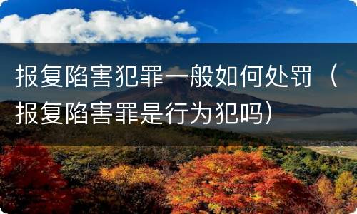 报复陷害犯罪一般如何处罚（报复陷害罪是行为犯吗）