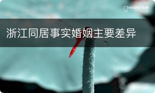浙江同居事实婚姻主要差异