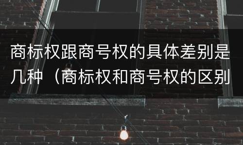 商标权跟商号权的具体差别是几种（商标权和商号权的区别）