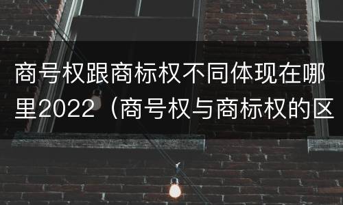 商号权跟商标权不同体现在哪里2022（商号权与商标权的区别）