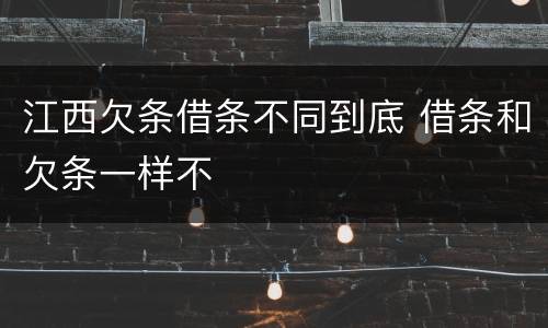 江西欠条借条不同到底 借条和欠条一样不