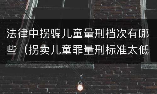 法律中拐骗儿童量刑档次有哪些（拐卖儿童罪量刑标准太低）