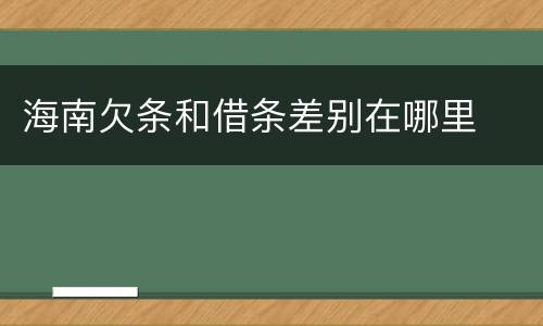 海南欠条和借条差别在哪里