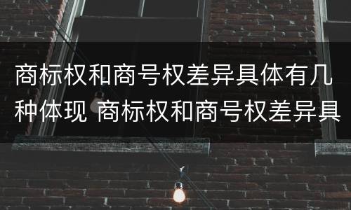 商标权和商号权差异具体有几种体现 商标权和商号权差异具体有几种体现方法