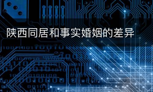 陕西同居和事实婚姻的差异