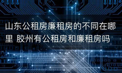 山东公租房廉租房的不同在哪里 胶州有公租房和廉租房吗