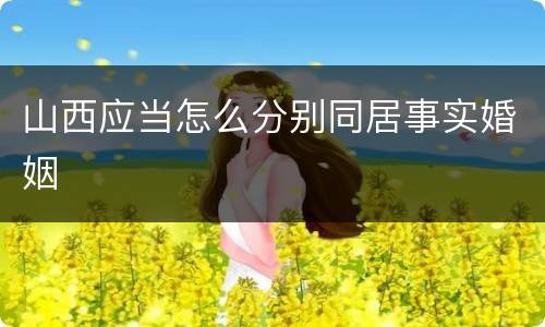 山西应当怎么分别同居事实婚姻