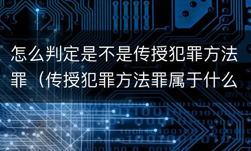 怎么判定是不是传授犯罪方法罪（传授犯罪方法罪属于什么罪）
