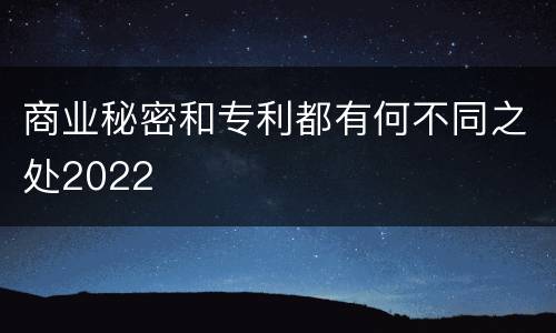 商业秘密和专利都有何不同之处2022