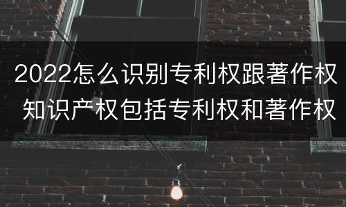 2022怎么识别专利权跟著作权 知识产权包括专利权和著作权吗