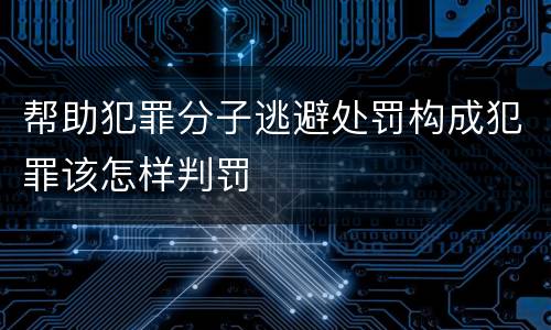 帮助犯罪分子逃避处罚构成犯罪该怎样判罚
