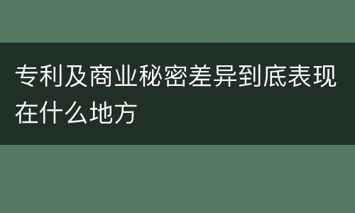 专利及商业秘密差异到底表现在什么地方