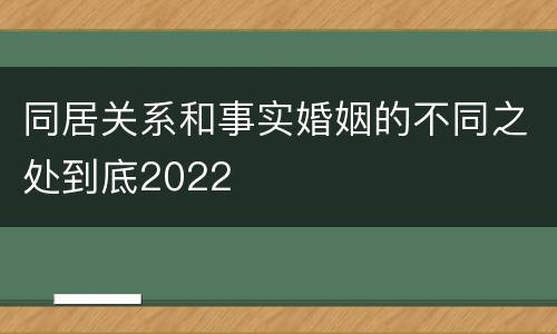 同居关系和事实婚姻的不同之处到底2022