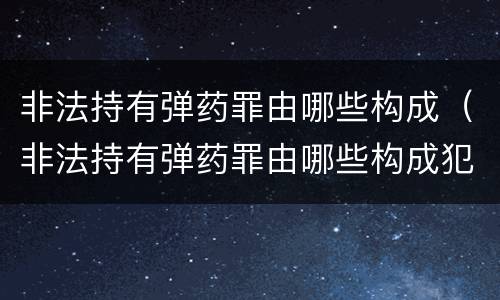 非法持有弹药罪由哪些构成（非法持有弹药罪由哪些构成犯罪）