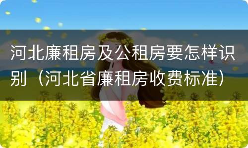 河北廉租房及公租房要怎样识别（河北省廉租房收费标准）