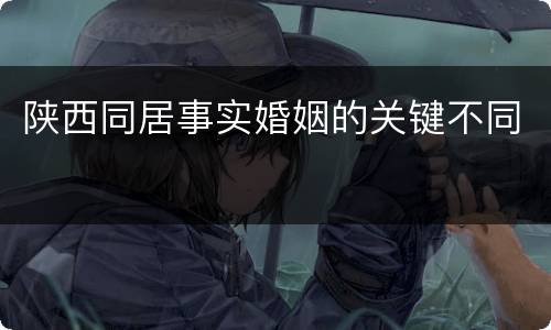 陕西同居事实婚姻的关键不同