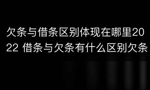 欠条与借条区别体现在哪里2022 借条与欠条有什么区别欠条怎么写