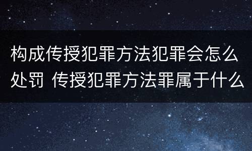构成传授犯罪方法犯罪会怎么处罚 传授犯罪方法罪属于什么罪