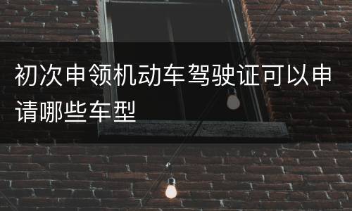 初次申领机动车驾驶证可以申请哪些车型